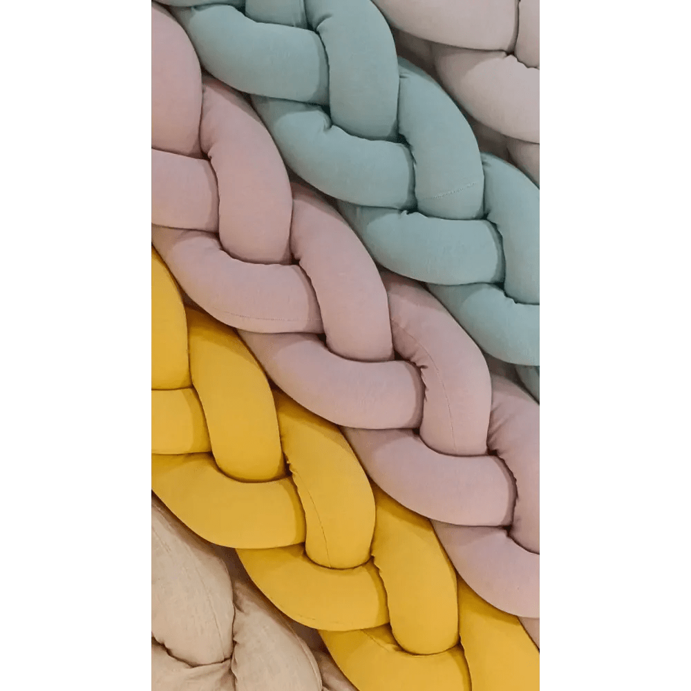 Trenza protector de cuna muselina beige 180cm - Seguridad y Comodidad para tu Bebé - MINIPIU