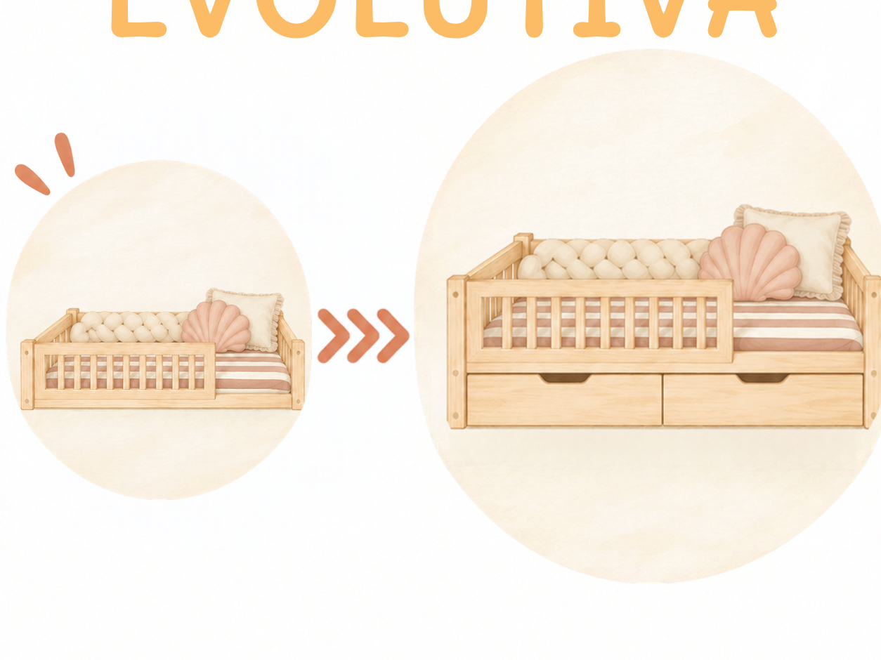 Cama Montessori evolutiva: qué es, cómo funciona y cómo elegirla