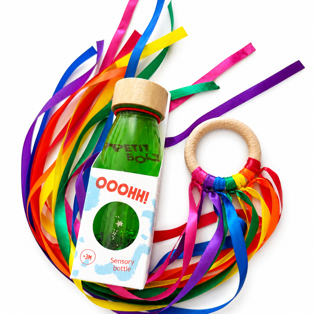 1 botella sensorial colores + 1 cometa Waldorf 🌈 - MINIPIU