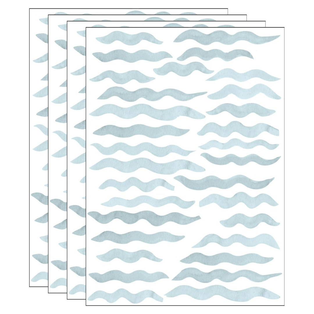 Adhesivo decorativo de olas acuarela - MINIPIU