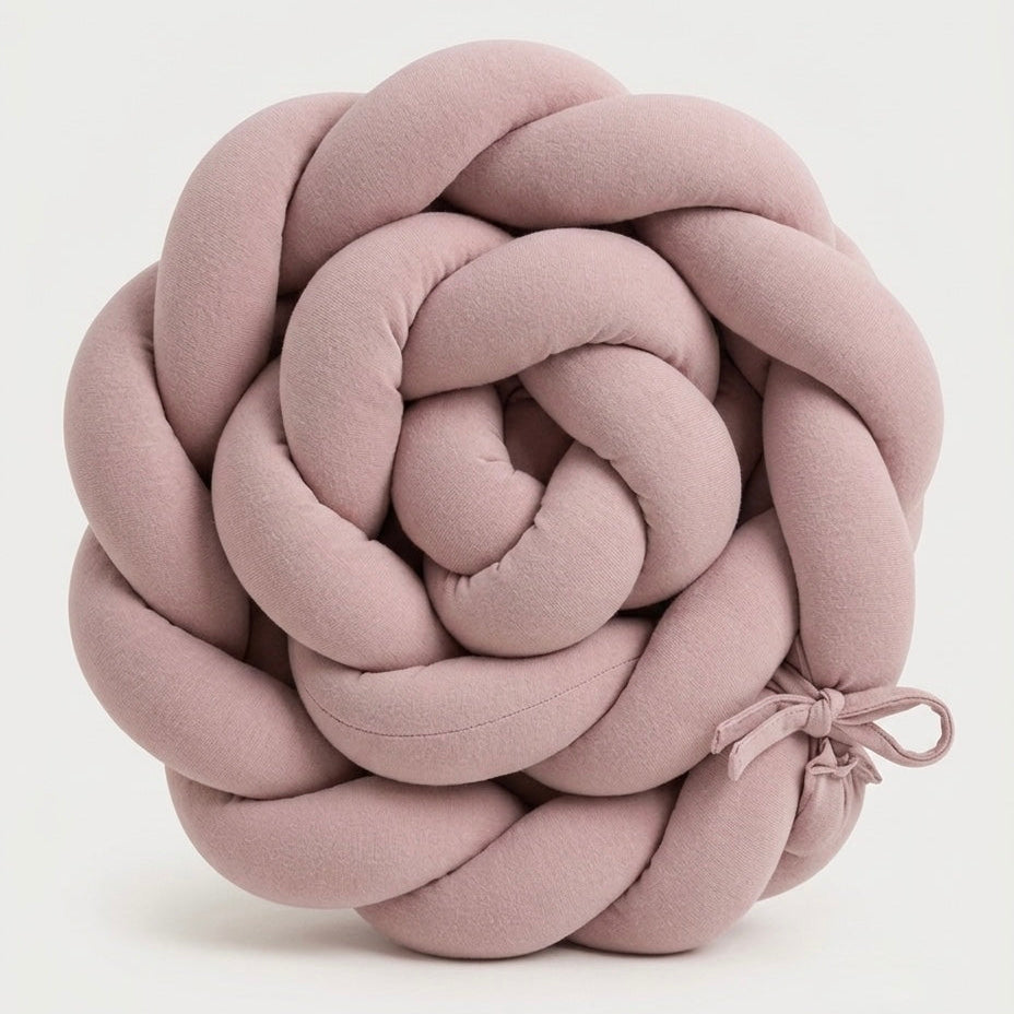Trenza Protectora de Cuna y Cama en Algodón Rosa | Chichonera Artesanal
