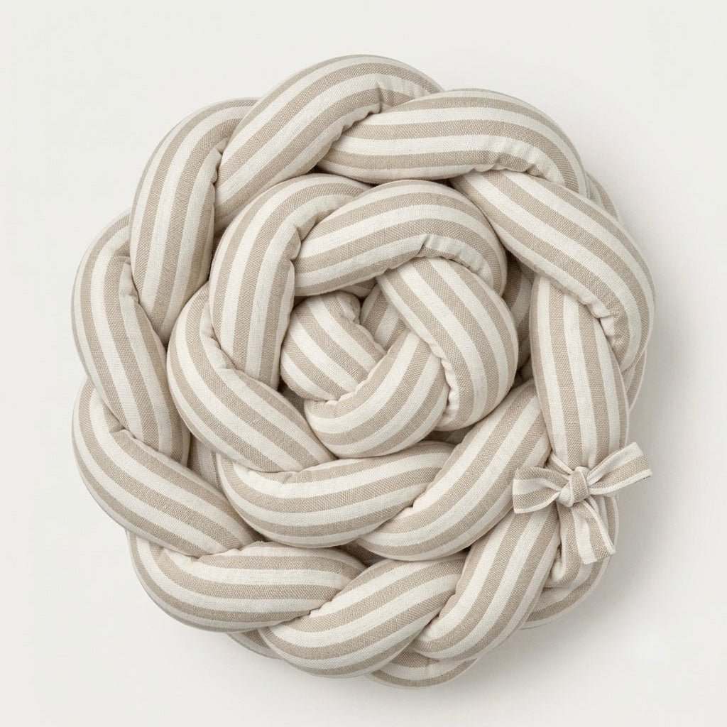 Trenza Protectora de Cuna y Cama Artesanal - Raya Natural - MINIPIU