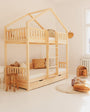 Litera casita montessori cajón SEVILLA 90 X 190, de pino macizo - MINIPIU