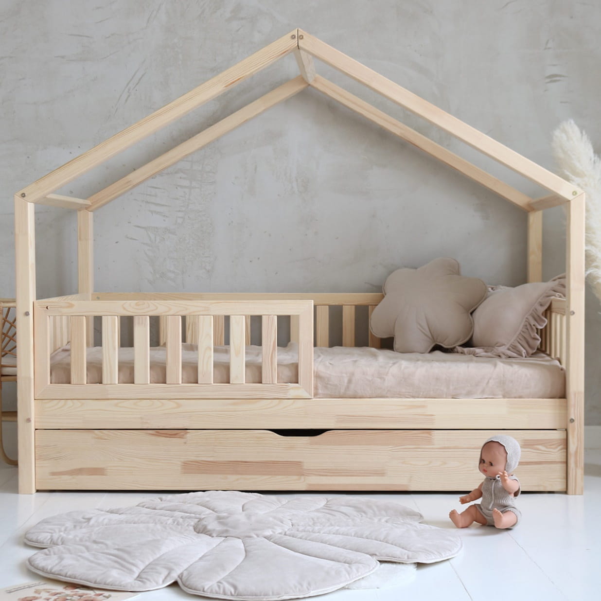 Montessori-Casita-Bett mit Schublade HUELVA 190x90