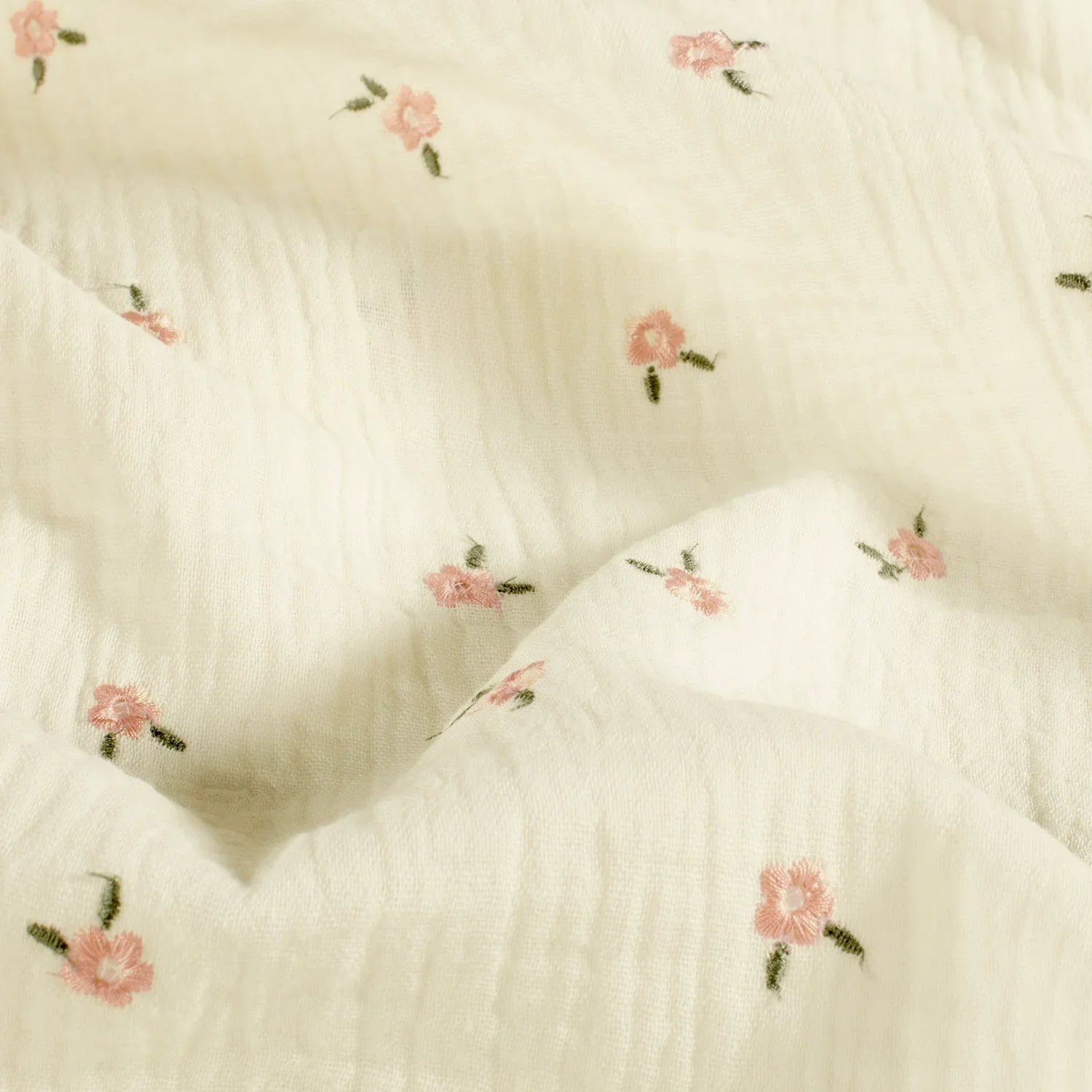 Trenza Protectora de Cuna y Cama Artesanal - Muselina Flor Bordada - MINIPIU
