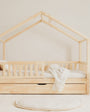 Cama casita nido montessori cajón HUELVA 90 x 190, de pino macizo - MINIPIU