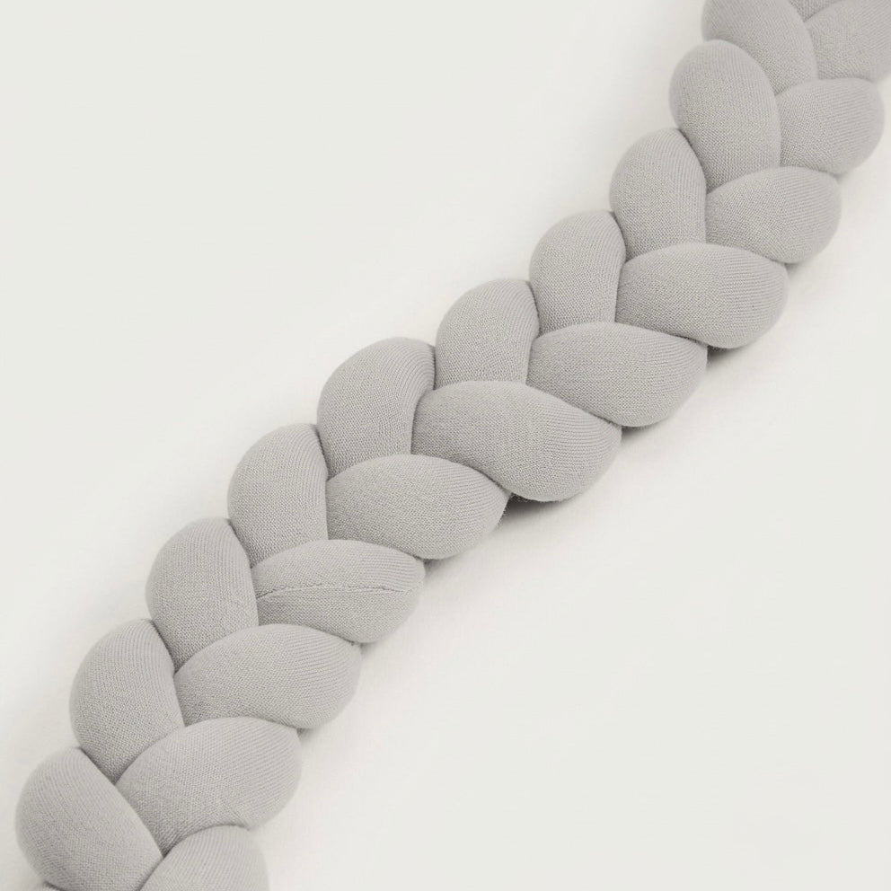 Trenza Protectora de Cuna y Cama en Algodón Gris | Chichonera Artesanal