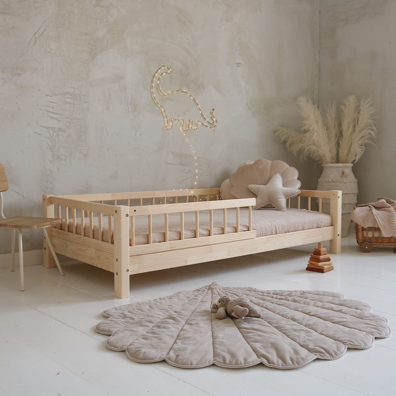 Cama montessori LEÓN 80 x 160 cm de pino macizo - MINIPIU