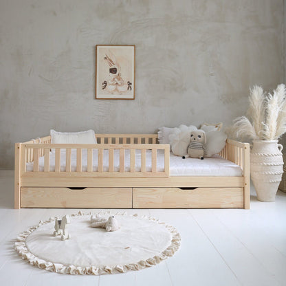 Cama montessori con doble cajón almacenaje SORIA · A MEDIDA - MINIPIU