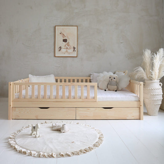 Cama montessori con doble cajón almacenaje SORIA · A MEDIDA - MINIPIU