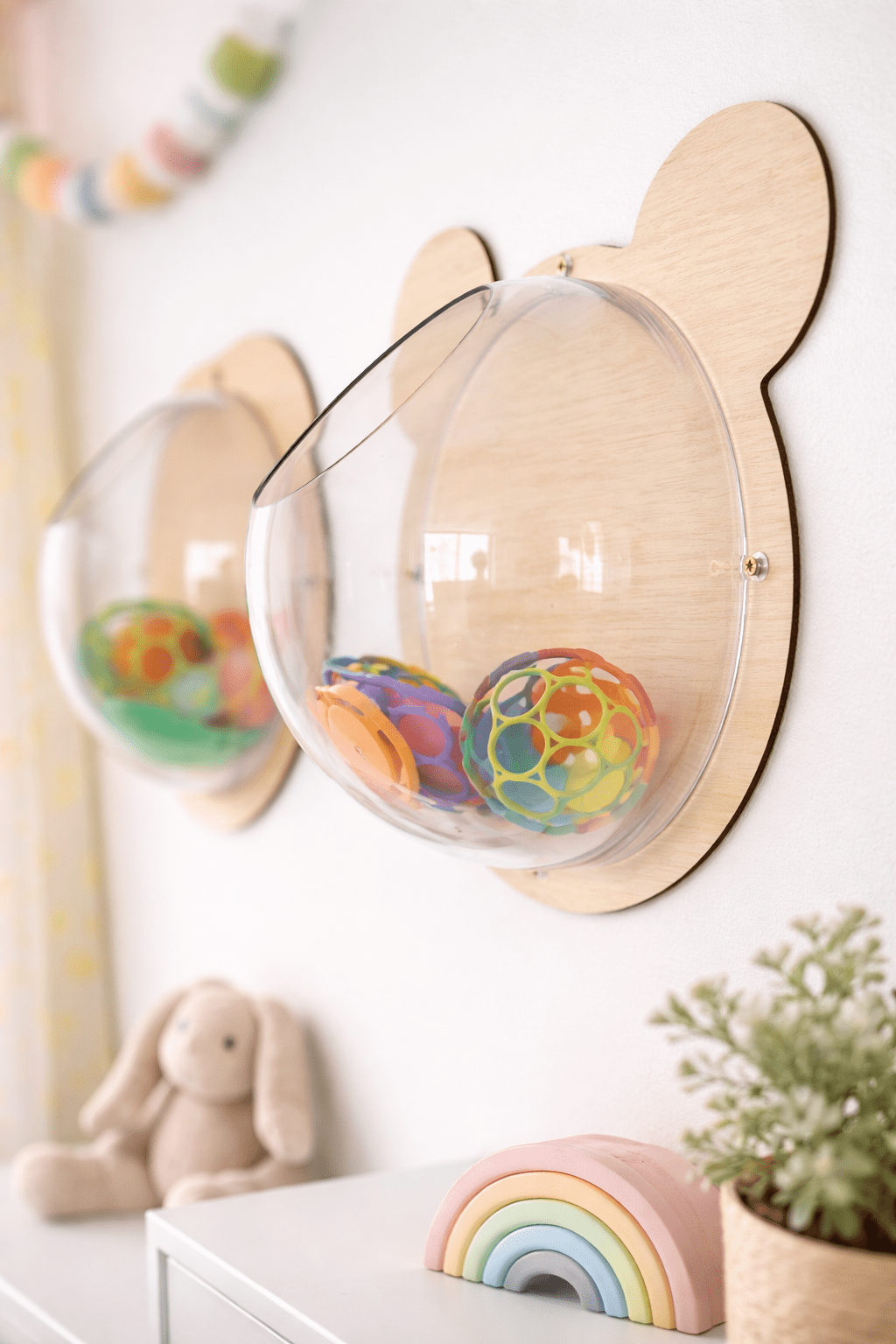 Semi esferas colgantes de madera en forma de animales - MINIPIU