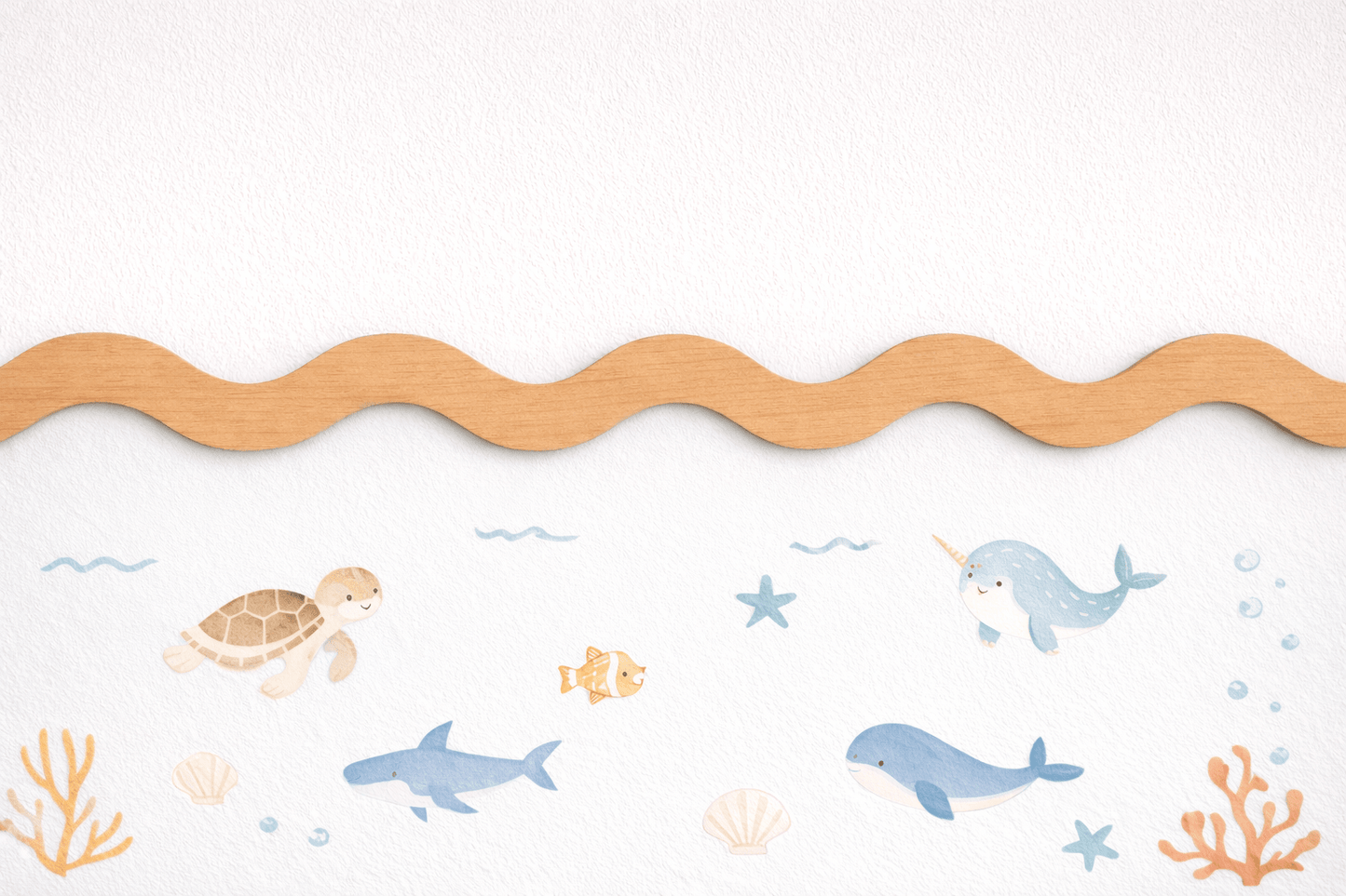 Cornisa de Madera Olas - Haya Natural - MINIPIU