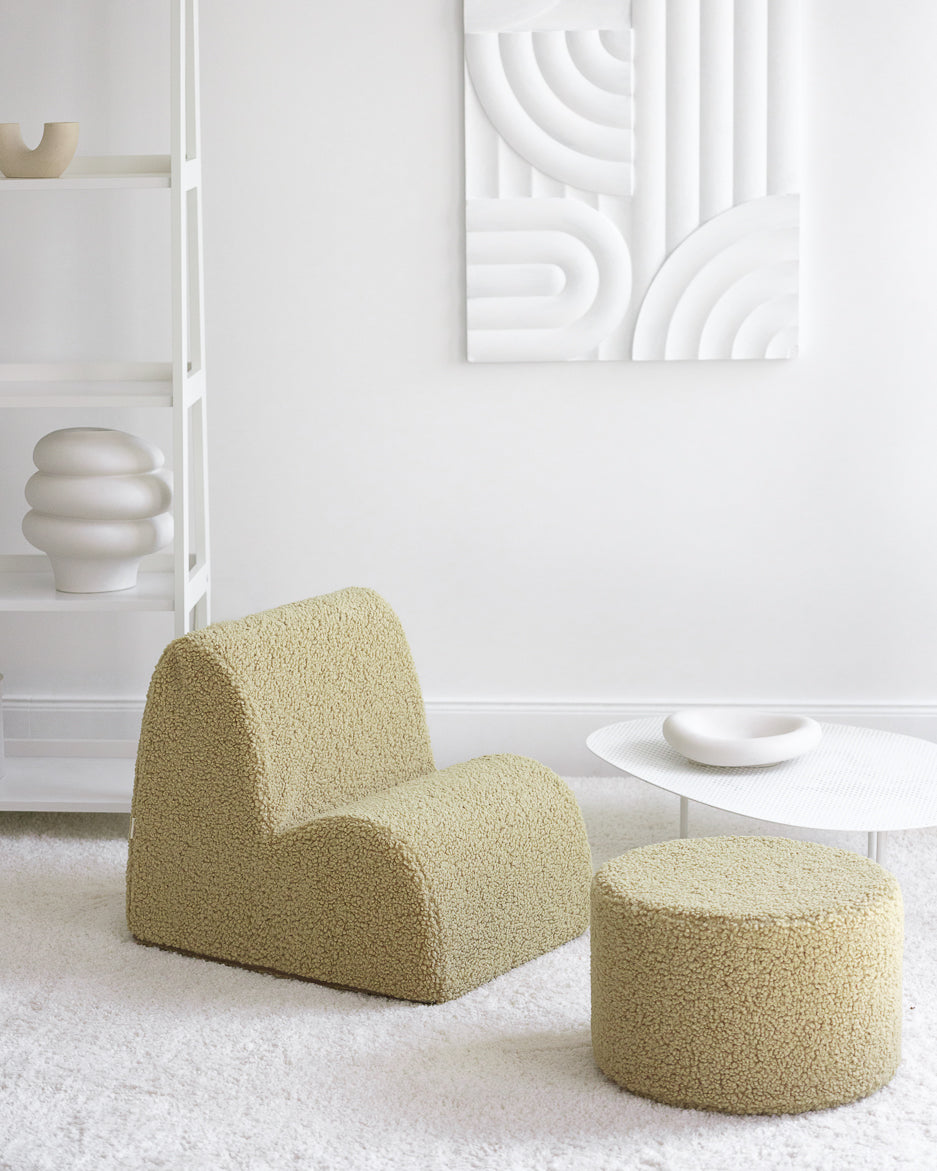 Runder Matcha-Pouffe