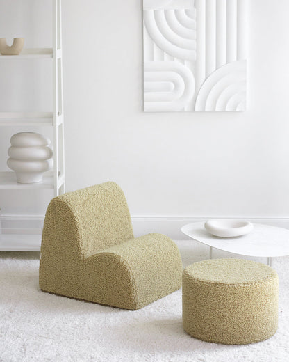 Runder Matcha-Pouffe