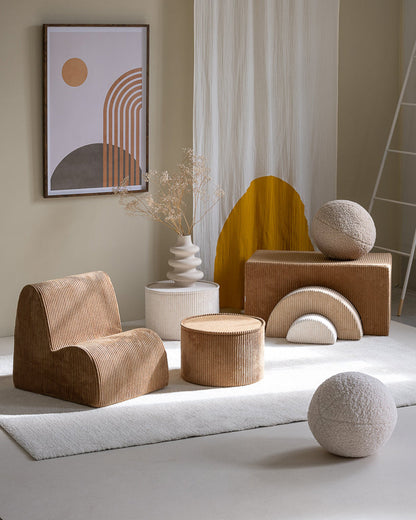 Pouf rond caramel