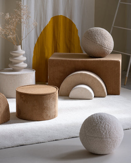 Pouf rond caramel