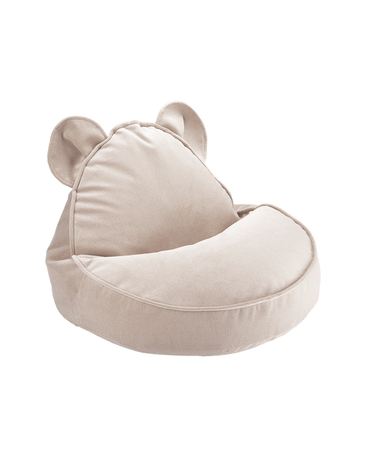 Pouf beige en forme d'ourson