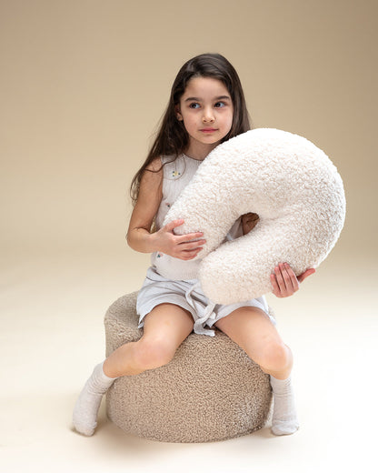 Pouf rond beige