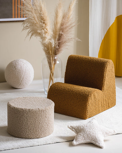 Pouf rond beige