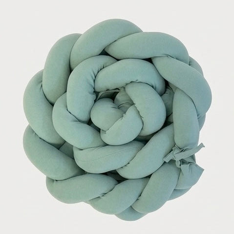 Trenza Protectora de Cuna y Cama en Algodón Menta | Chichonera Artesanal
