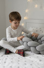 Trenza Cuna Gris Algodón 210cm - Protector de Cuna Suave y Seguro - MINIPIU