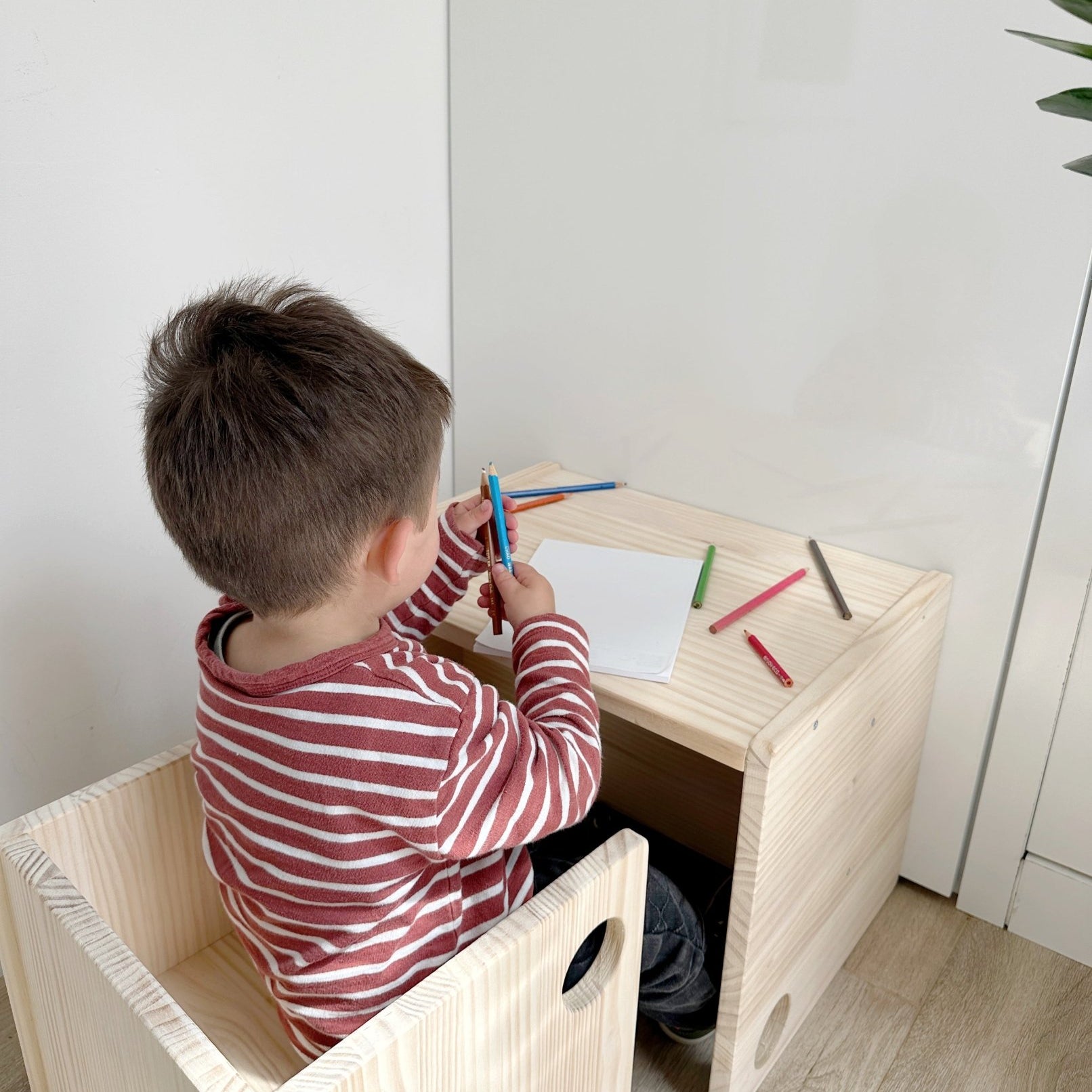 Silla y escritorio evolutivo 3 posiciones de madera maciza - MINIPIU