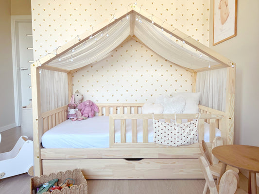 Cama casita montessori con cajón HUELVA · A MEDIDA - MINIPIU