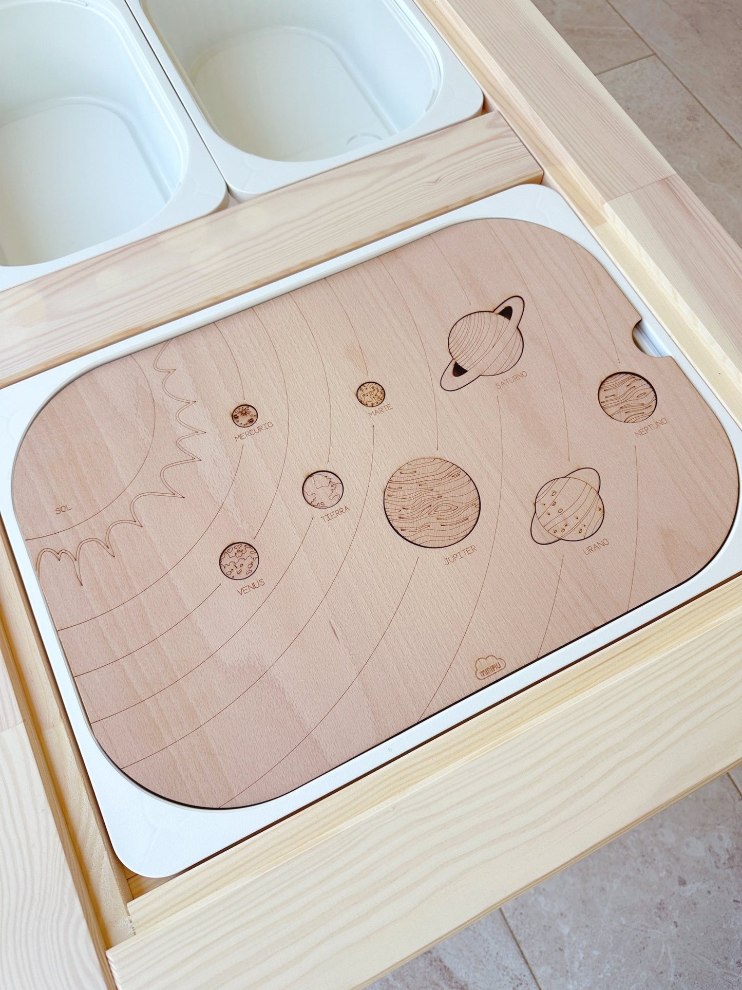Tablero planetas mesa sensorial ikea - MINIPIU