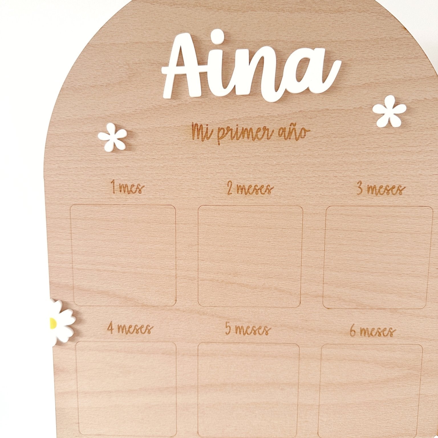 Mi primer año — Tablero de recuerdos personalizados flores - MINIPIU