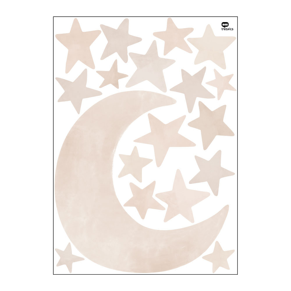 Mond und Sterne Aquarellsticker