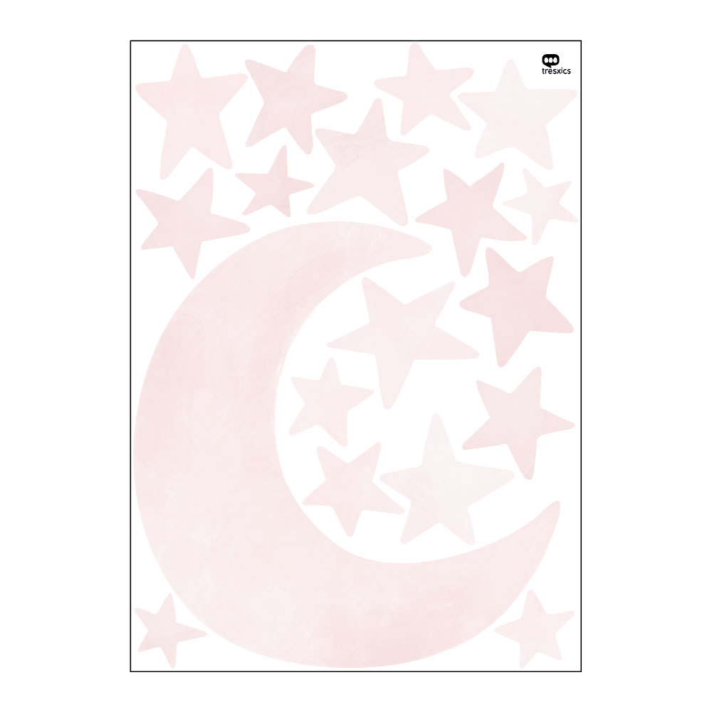 Mond und Sterne Aquarellsticker