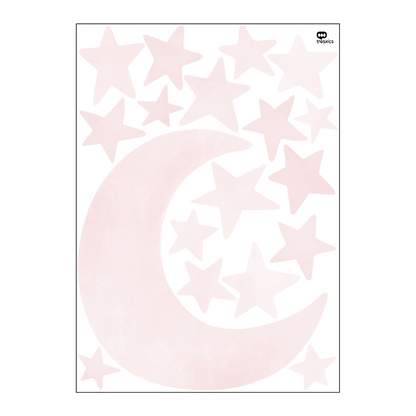 Mond und Sterne Aquarellsticker