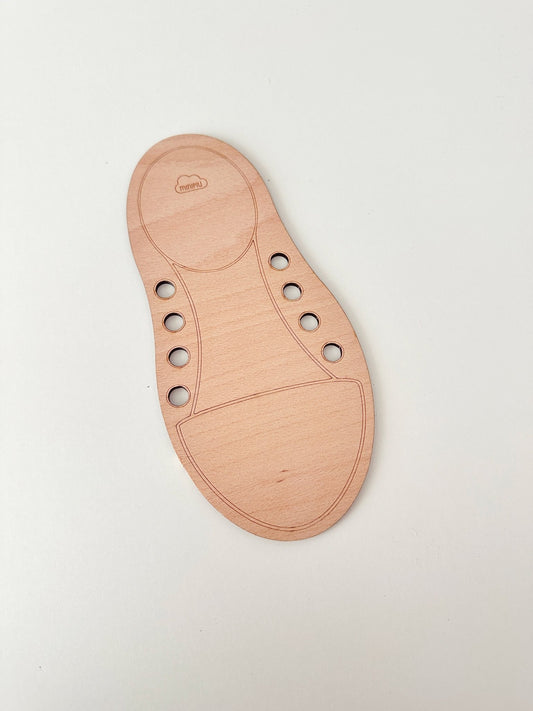 Zapato de madera para practicar atar cordones - MINIPIU