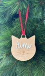 Gatito personalizado · Adornos de Navidad en madera ⭐ - MINIPIU