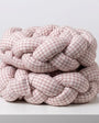 Trenza protectora para cuna y cama artesanal VICHY ROSA 200cm - MINIPIU