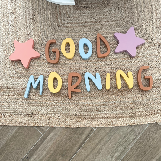 Wall letters "GOOD MORNING"