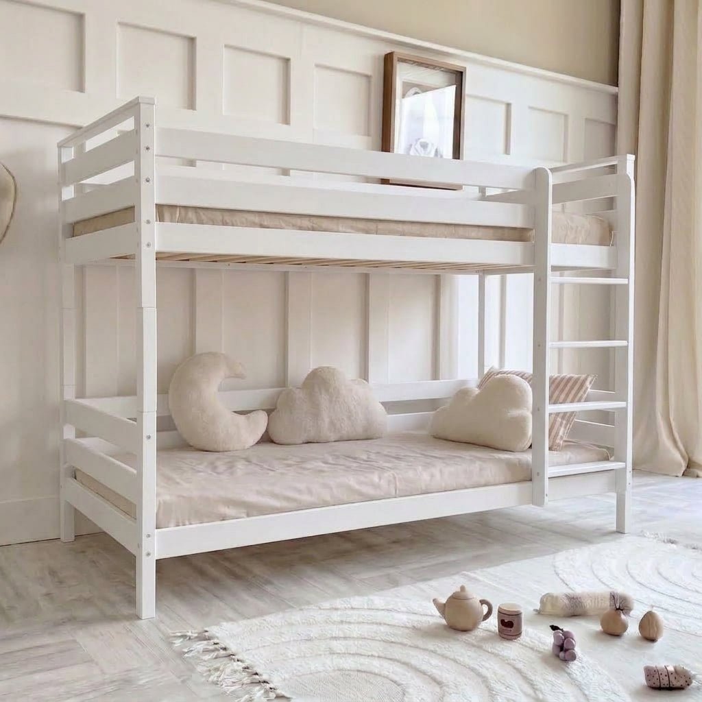 Litera Montessori LOGROÑO de madera maciza blanca evolutiva