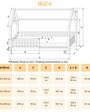 Cama casita montessori IBIZA natural de pino macizo - MINIPIU