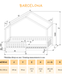 Cama casita montessori BARCELONA 90 x 190 de pino macizo - MINIPIU