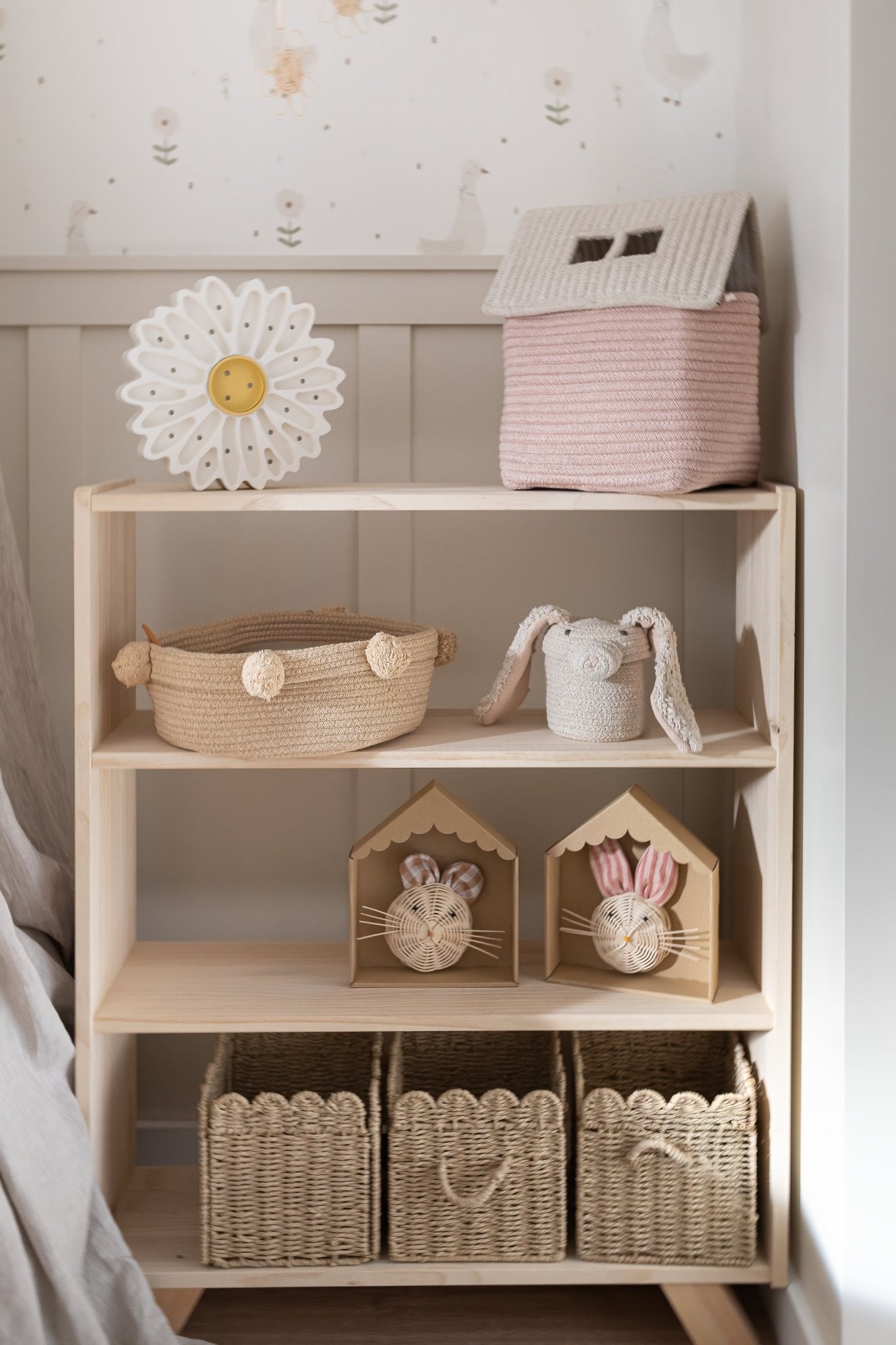 Estantería montessori de madera maciza de 4 estantes - MINIPIU