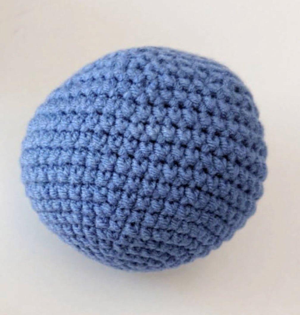 Pelota crochet azul majorelle bebe sonajero