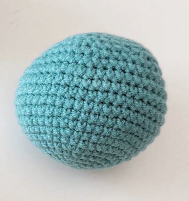 Pelota sensorial crochet bebe azul
