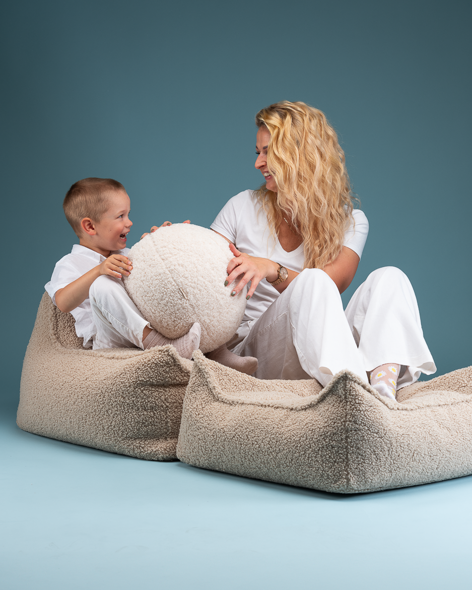 Puff asiento beige