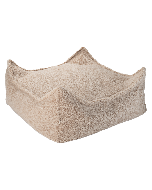 Beige square pouf