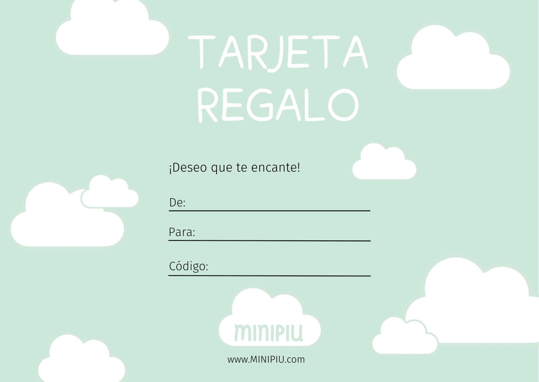 Tarjeta regalo MINIPIU - MINIPIU