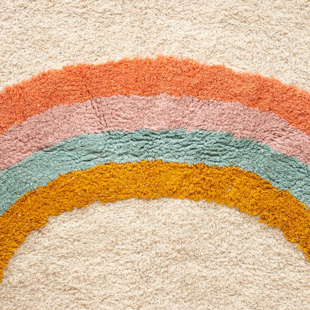 Alfombra redonda bohemia, bonita alfombra infantil sin costuras con sol,  nubes, lluvia, estrellas y arco iris, alfombra de lino, alfombra de patio