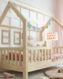 Cama casita montessori IBIZA natural de pino macizo - MINIPIU