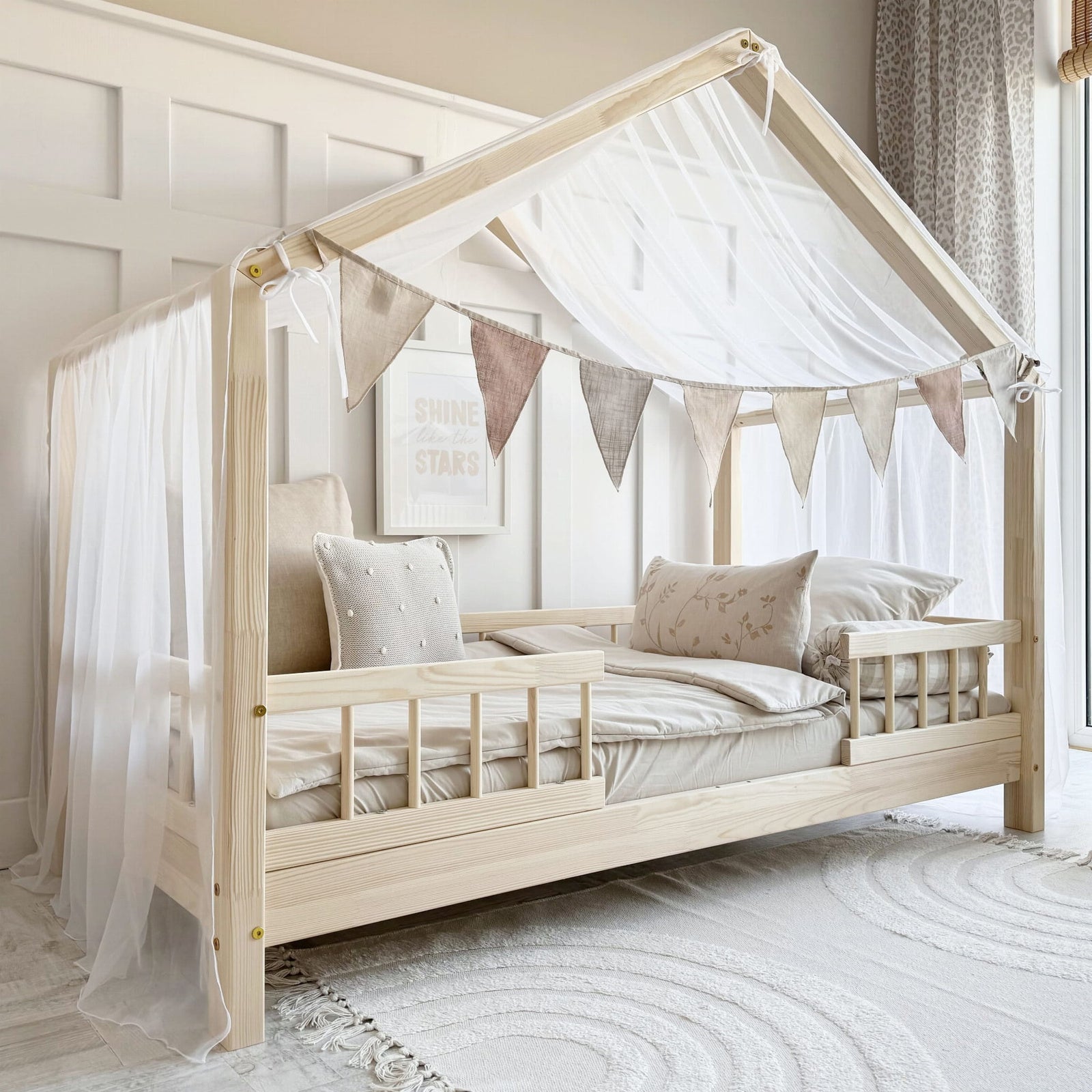 Dosel / tela de gasa cama montessori infantil ✨