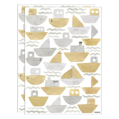 Boats and waves decorative stickers