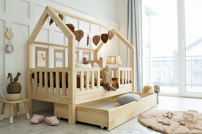 Cama casita montessori con cajón A CORUÑA · A MEDIDA - MINIPIU